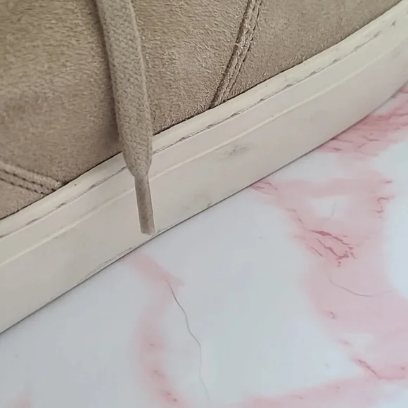 EUC Franco Fortini Taupe Suede Leather James Sneakers Sz Men 10.5 - Picture 6 of 9